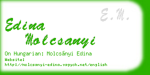 edina molcsanyi business card